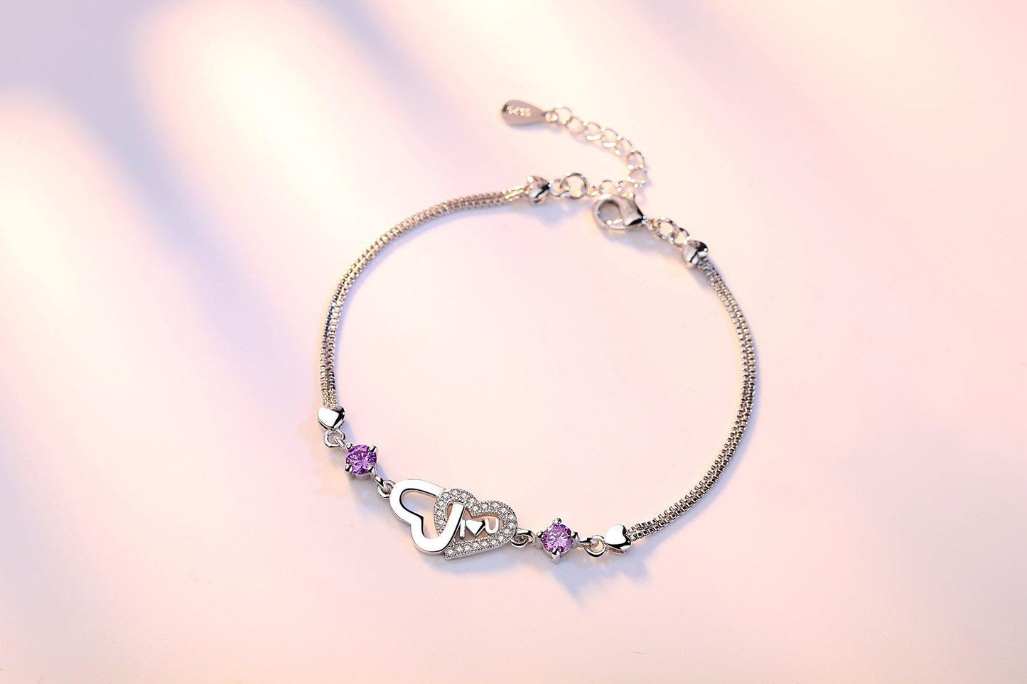 925 Sterling silver zircon Heart Bracelet - BUNNY BAZAR