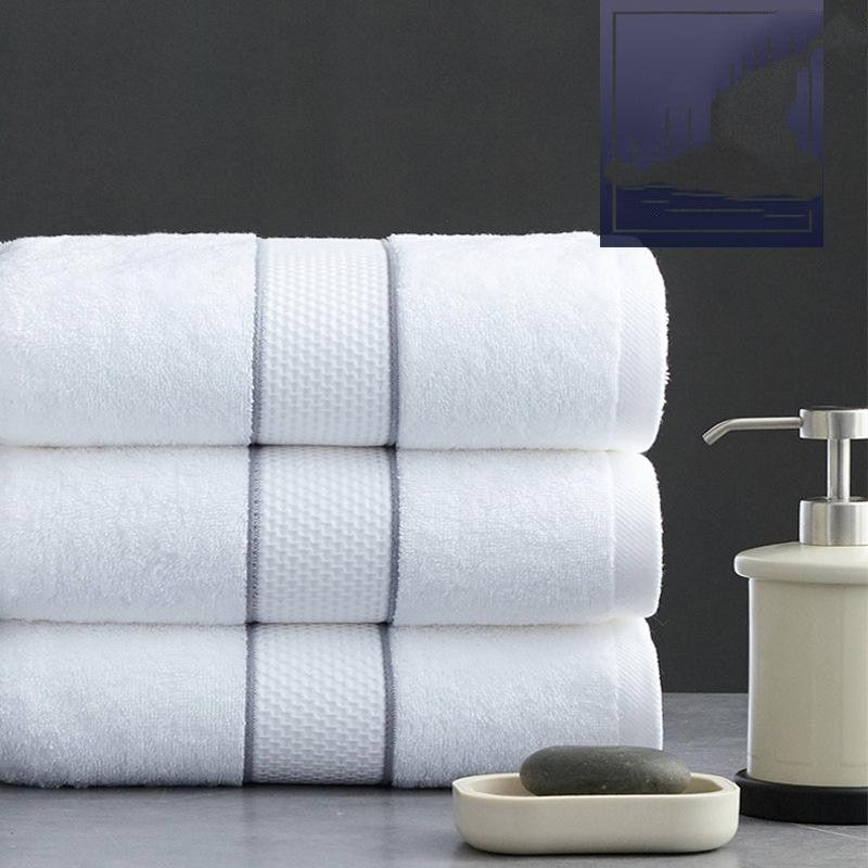 Cotton Beach Towel White Hotel Absorbent Bath Towels - BUNNY BAZAR