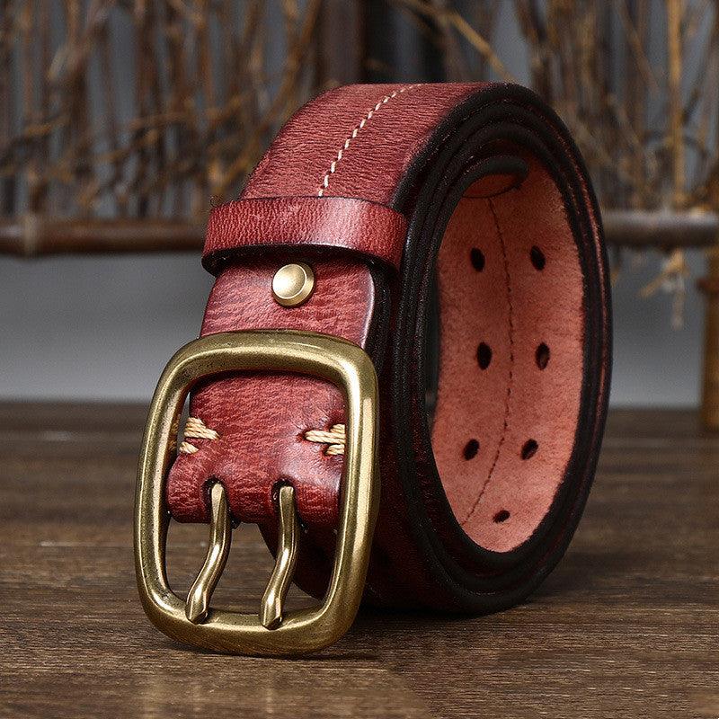 Genuine Leather Pure Cowhide Korean Casual Jeans Belt - BUNNY BAZAR