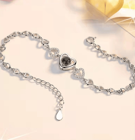 Stylish, Elegant Heart-To-Heart Bracelet is Crafted From Sterling Silver - BUNNY BAZAR