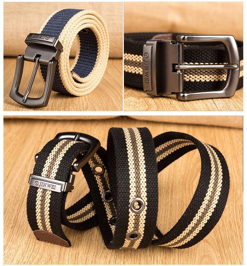 Outdoor Thickened Men's Pin Buckle Canvas Belt - BUNNY BAZAR