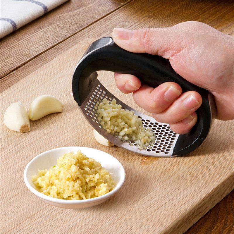 Stainless Steel Garlic Press Manual is Crafted With Heavy-Duty Stainless Steel - BUNNY BAZAR