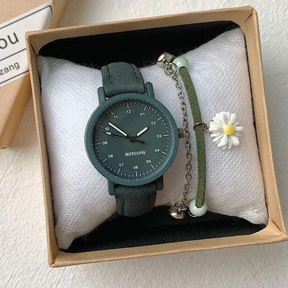 Korean Version Of The Simple Temperament Ins Wind Girl Middle School Student Girl Small Fresh Antique Forest Ladies Antique Watch - BUNNY BAZAR