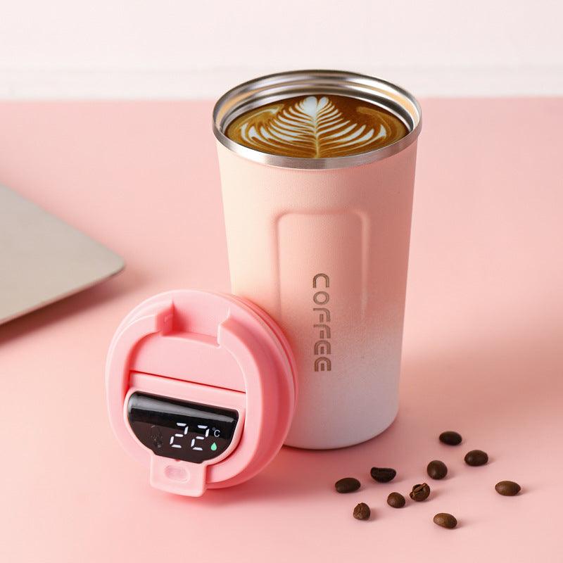 Smart Temperature Measuring Stainless Steel Coffee Cup Double-Layer Vacuum Insulation Cup - BUNNY BAZAR