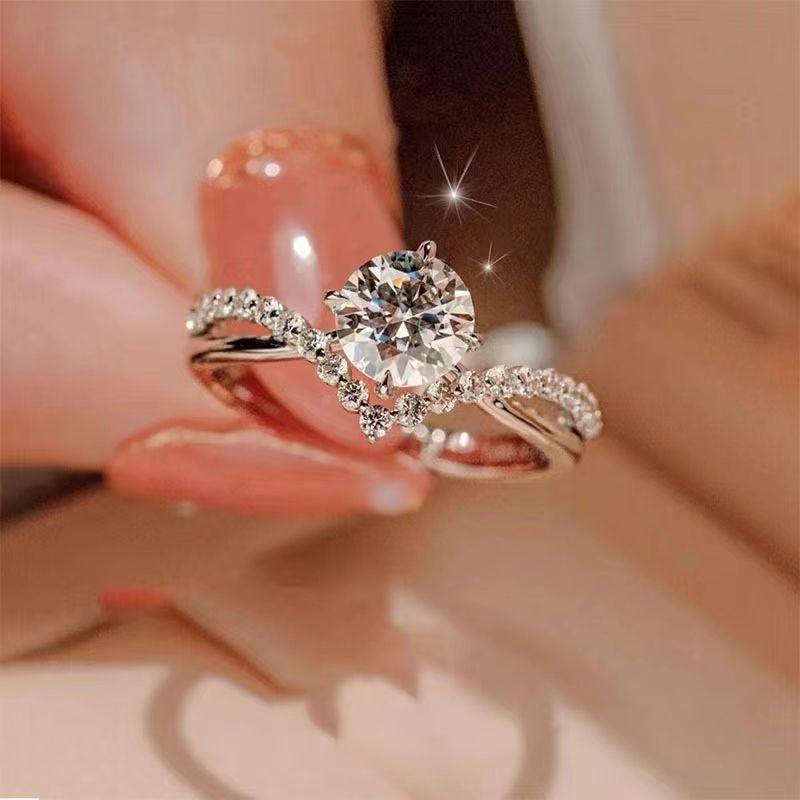 Simulation Diamond Ring is Perfect For a Romantic Proposal, Wedding - BUNNY BAZAR