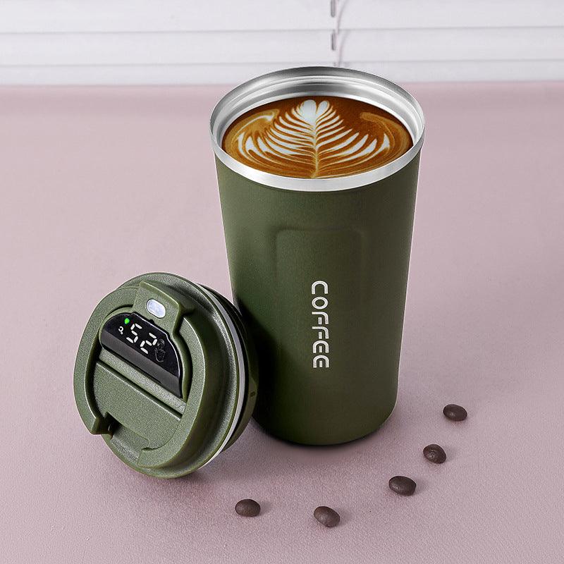 Smart Temperature Measuring Stainless Steel Coffee Cup Double-Layer Vacuum Insulation Cup - BUNNY BAZAR