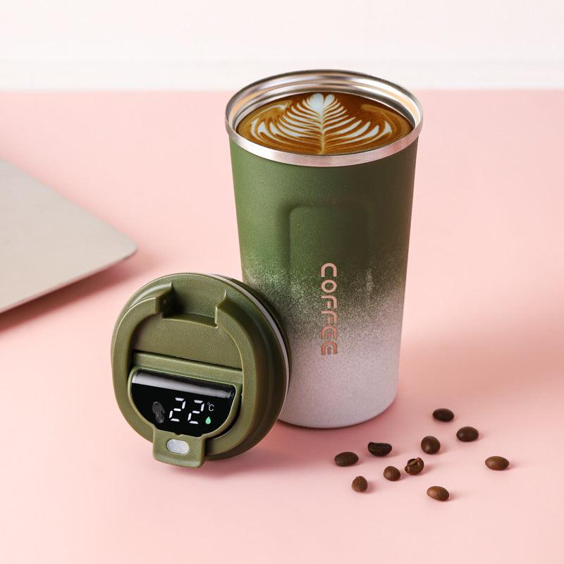 Smart Temperature Measuring Stainless Steel Coffee Cup Double-Layer Vacuum Insulation Cup - BUNNY BAZAR