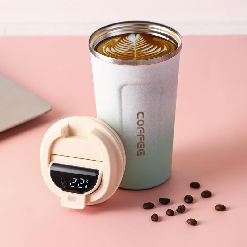 Smart Temperature Measuring Stainless Steel Coffee Cup Double-Layer Vacuum Insulation Cup - BUNNY BAZAR