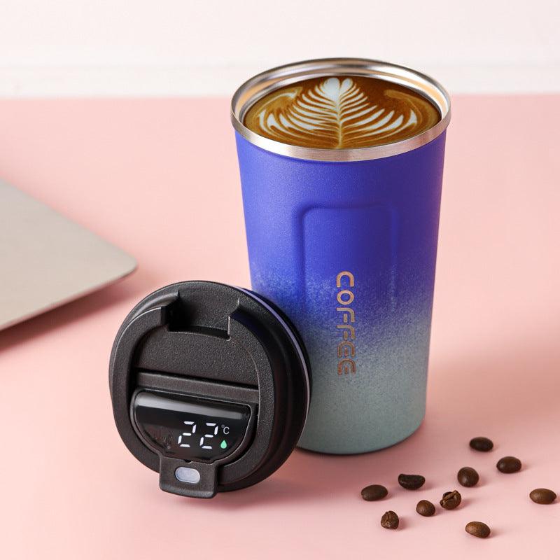 Smart Temperature Measuring Stainless Steel Coffee Cup Double-Layer Vacuum Insulation Cup - BUNNY BAZAR