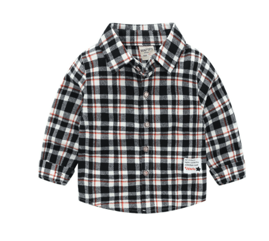 Fashion Cute Children's Plaid Shirt Long Sleeve Shirt - BUNNY BAZAR