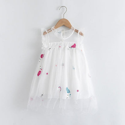 Summer Cute Princess Style Children's Dress With Embroidery Mesh - BUNNY BAZAR