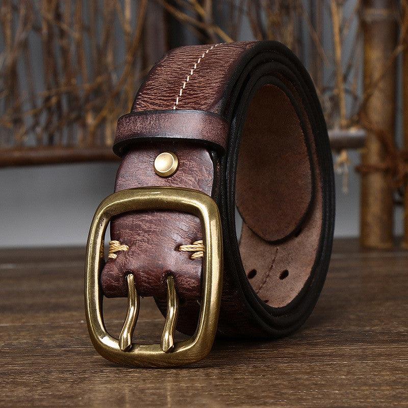 Genuine Leather Pure Cowhide Korean Casual Jeans Belt - BUNNY BAZAR