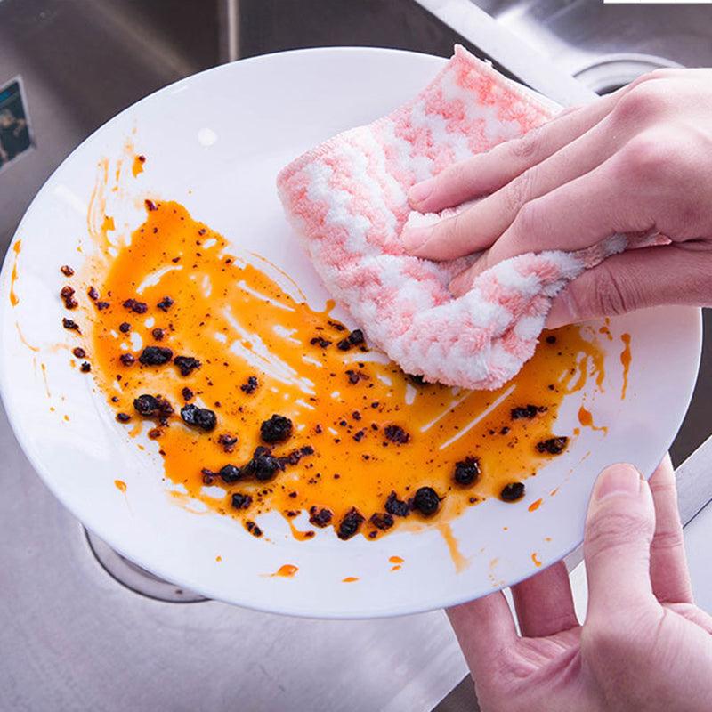 Kitchen Cleaning Rag Coral Fleece Dish Washing Cloth Super Absorbent - BUNNY BAZAR