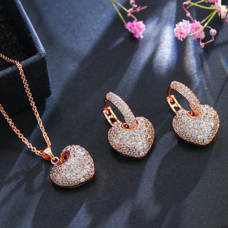 Explosive Carat Lover Star With Peach Heart Necklace - BUNNY BAZAR