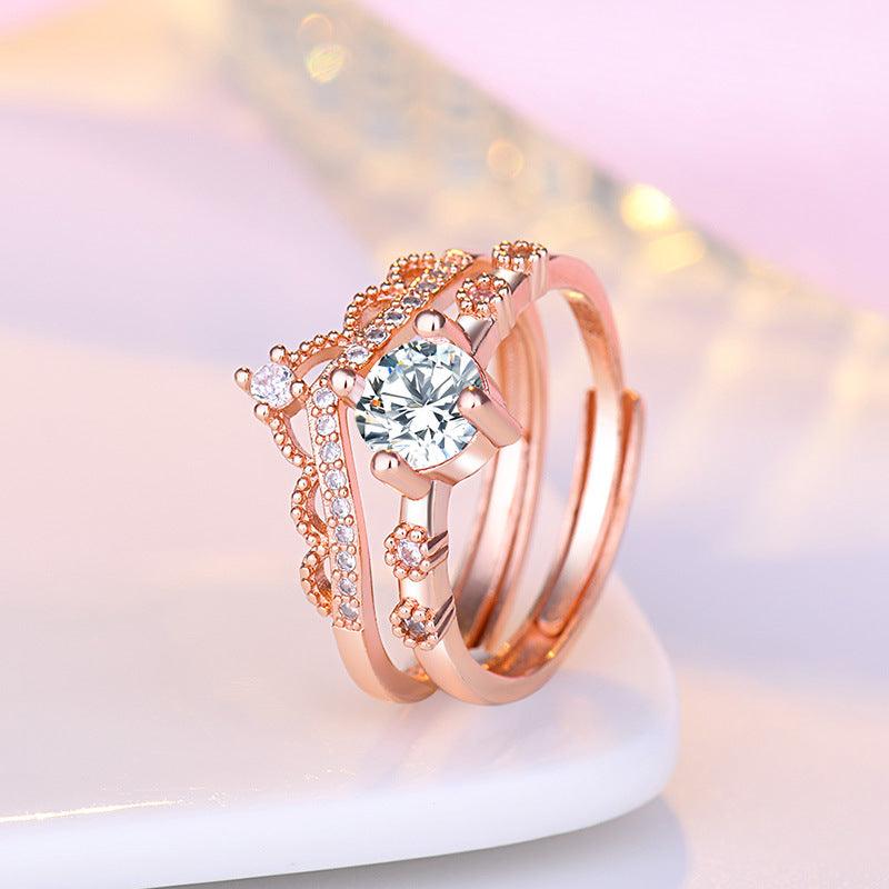 Fashion Korean Style Jewelr Crown Ring Women - BUNNY BAZAR