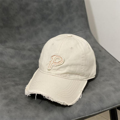 Edged P Letter Baseball Cap Autumn And Winter Couple Soft Top - BUNNY BAZAR