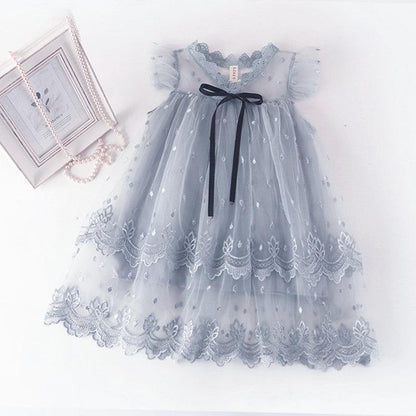 Summer Cute Princess Style Children's Dress With Embroidery Mesh - BUNNY BAZAR