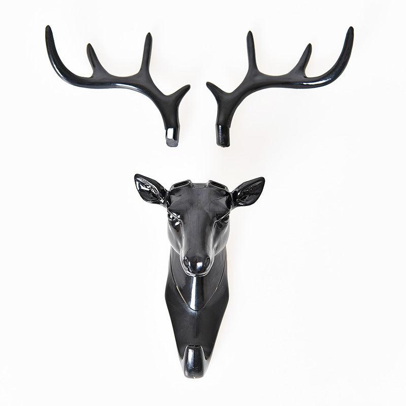 Creative Deer Head Without Hook Three-dimensional Wall Hanging Plastic Sticky Hook - BUNNY BAZAR