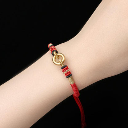 Sterling Silver Gold Plated Safety Buckle Braided Bracelet Valentine's Day Gift - BUNNY BAZAR