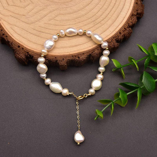 Natural Freshwater Pearl Double-sided Polished Bracelet - BUNNY BAZAR