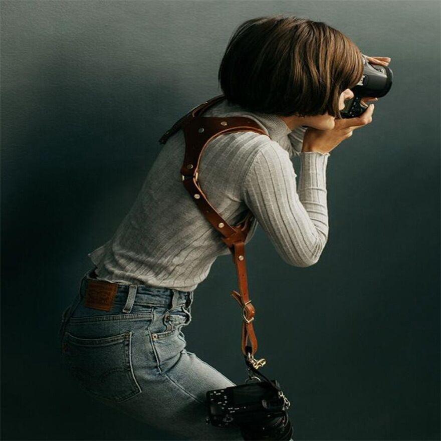 Leather Camera Straps For Dual DSLR&SLR Cameras - BUNNY BAZAR