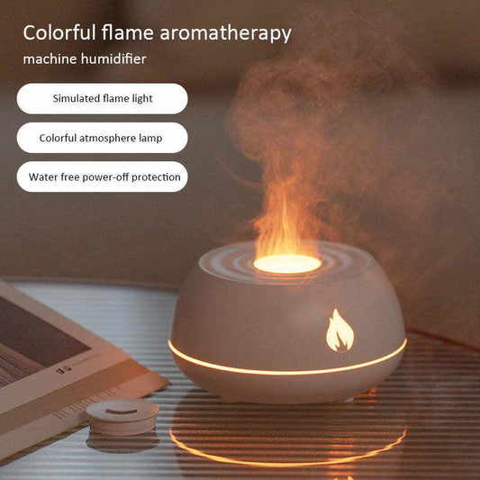 Flame Humidifier Aromatherapy Diffuser 7 Colors Light Home Air Humidifier 130ML USB Room Fragrance Essential Oil Diffuser - BUNNY BAZAR