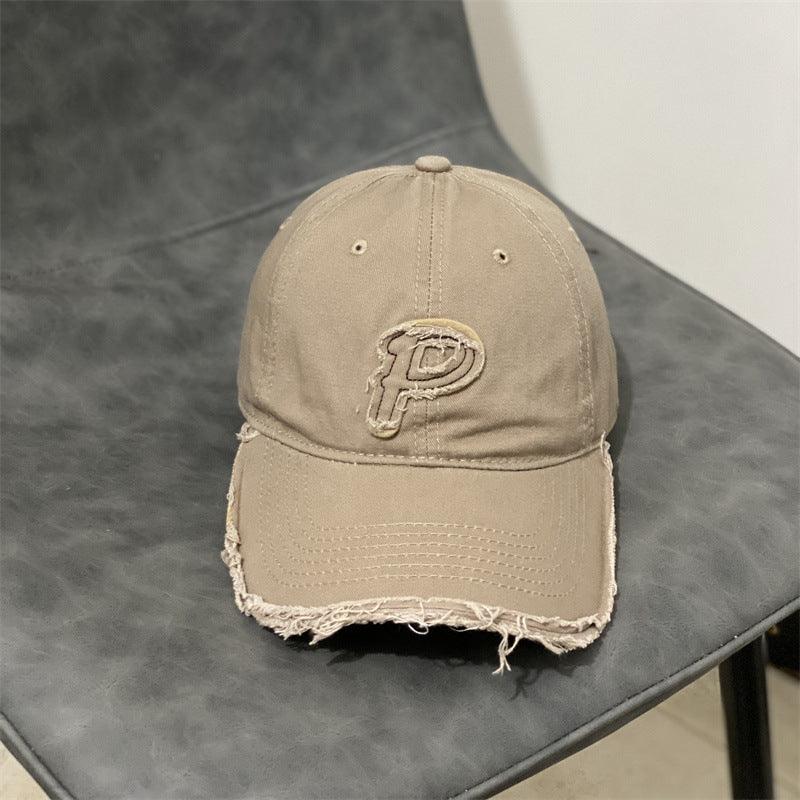 Edged P Letter Baseball Cap Autumn And Winter Couple Soft Top - BUNNY BAZAR