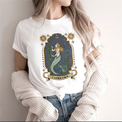 Fashion Moon Retro Gothic Print T-shirt Women - BUNNY BAZAR