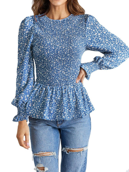 Long Sleeve Tunic Printed Shirt Top - BUNNY BAZAR