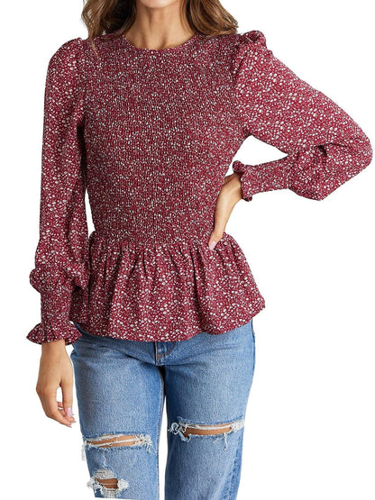 Long Sleeve Tunic Printed Shirt Top - BUNNY BAZAR