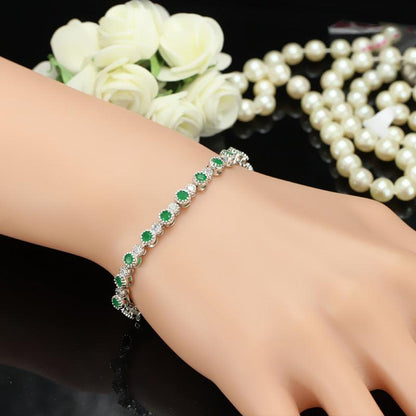 Brass With Platinum Plated Zircon Bracelet - BUNNY BAZAR