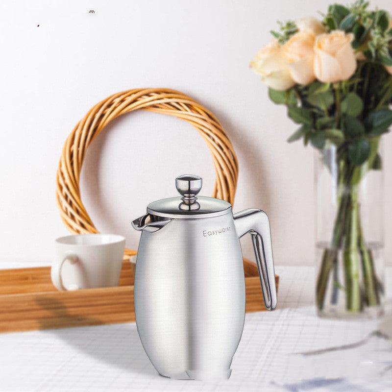 Double-Layer Stainless Steel French Press Pot is Designed To Ensure The Optimal Brewing Temperature - BUNNY BAZAR