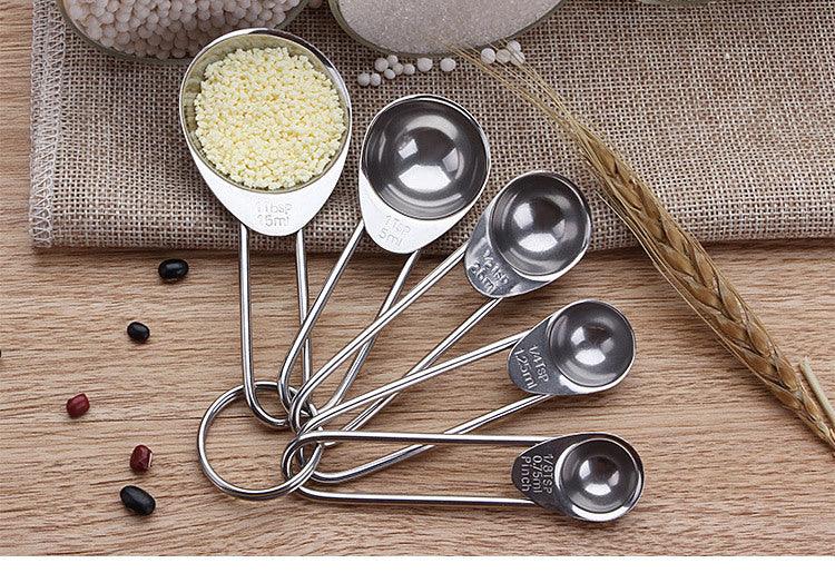 Baking Tool Stainless Steel Measuring Measuring Spoon 5-piece Set - BUNNY BAZAR