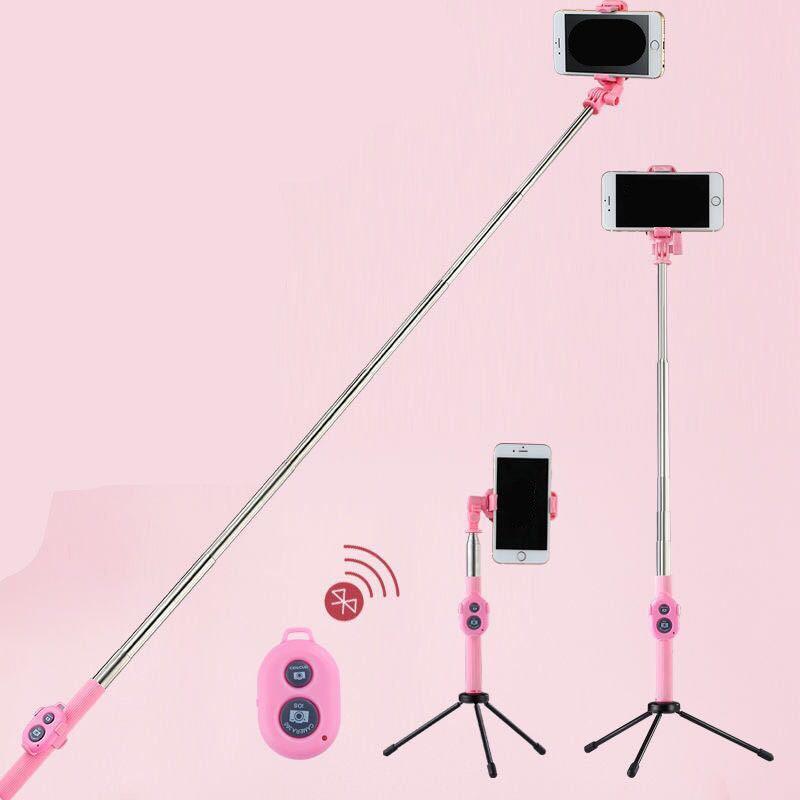 2021 New Selfie Stick Tripod With Bluetooth-compatible Remote Control For SmartPhone Mobile Monopod Selfie Stick - BUNNY BAZAR