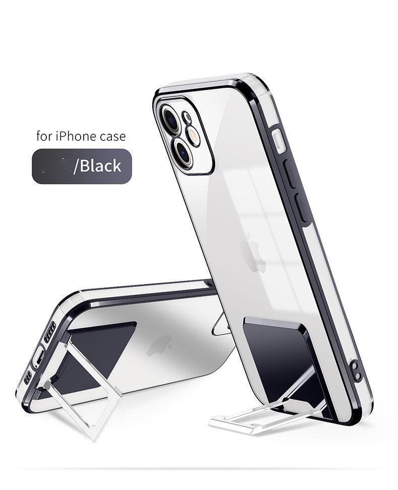 Transparent Bracket Phone Case Electroplating All-inclusive Protective Cover - BUNNY BAZAR