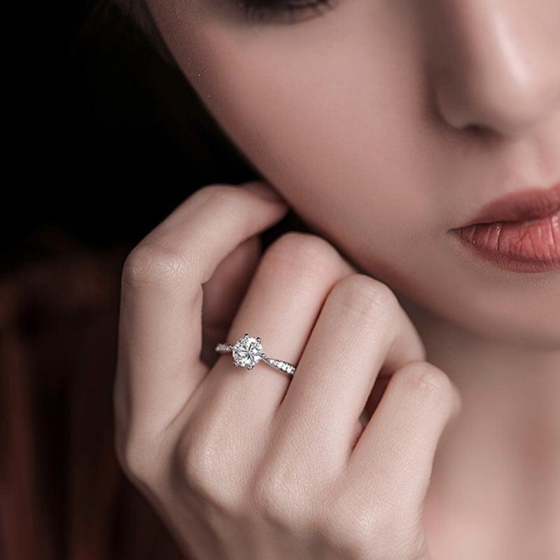 BB-64 Female Korean Version Of Simple Zircon Jewelry Simulation Diamond Ring - BUNNY BAZAR