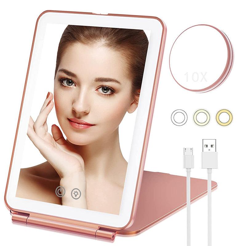 Rechargeable Clamshell Flat Mirror Portable - BUNNY BAZAR