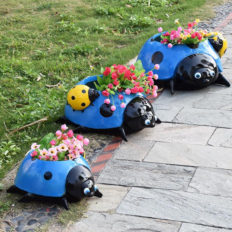 Seven Star Ladybug Beetle Decoration Outdoor Villa Garden Courtyard Flower Pot Decoration - BUNNY BAZAR