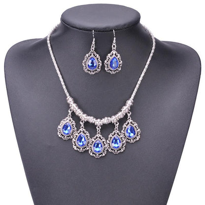 Drop-shaped Luxury Short Gemstone Necklace - BUNNY BAZAR