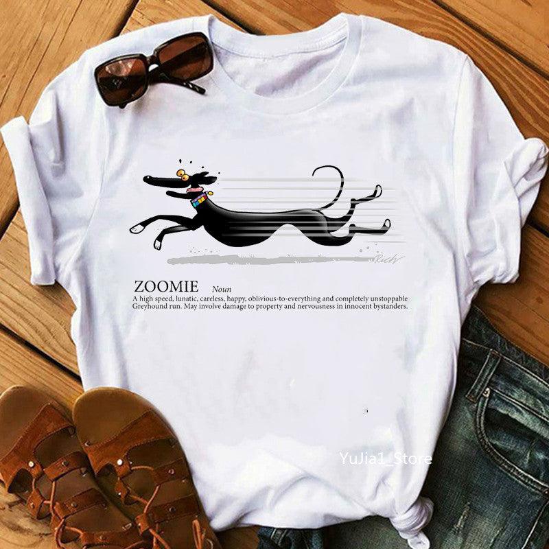 Cute Pet Dog Print Short-Sleeved T-Shirt Men And Women Trend - BUNNY BAZAR