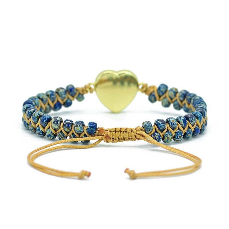 Beautifully Crafted Woven Love Blue Opal Bracelet Will Make Any Look Sparkle - BUNNY BAZAR