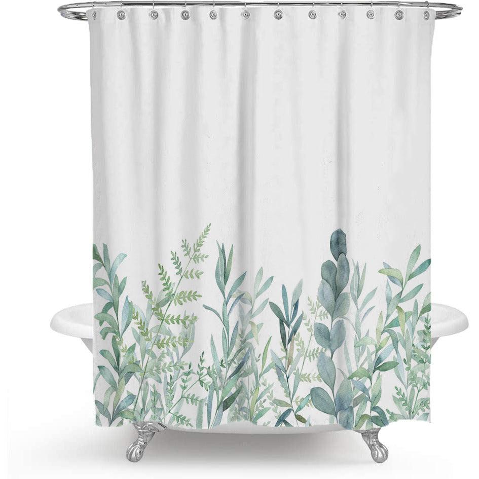 Color Floral Plant Shower Curtain Bathroom Curtain Polyester - BUNNY BAZAR