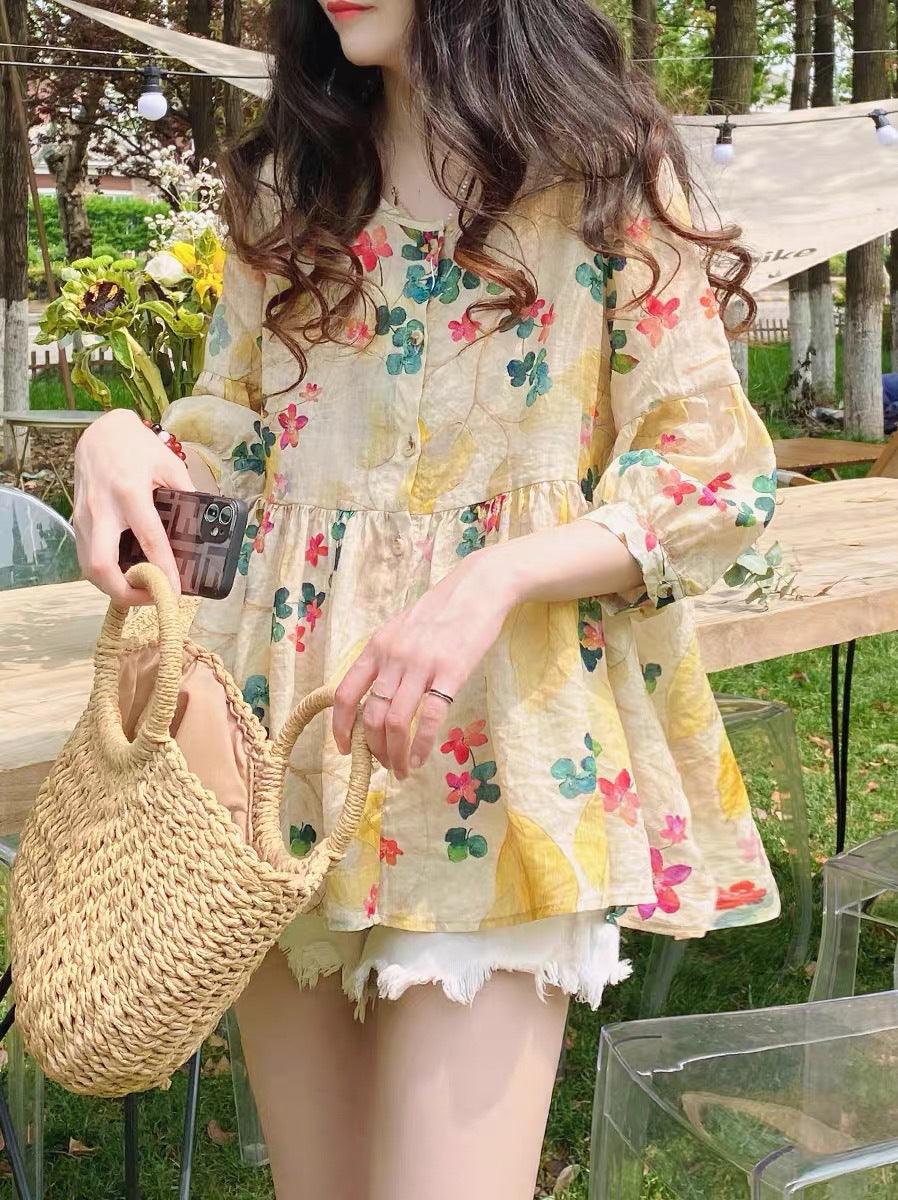 New Style Printed Baby Shirt Blouse Women Korean Version - BUNNY BAZAR