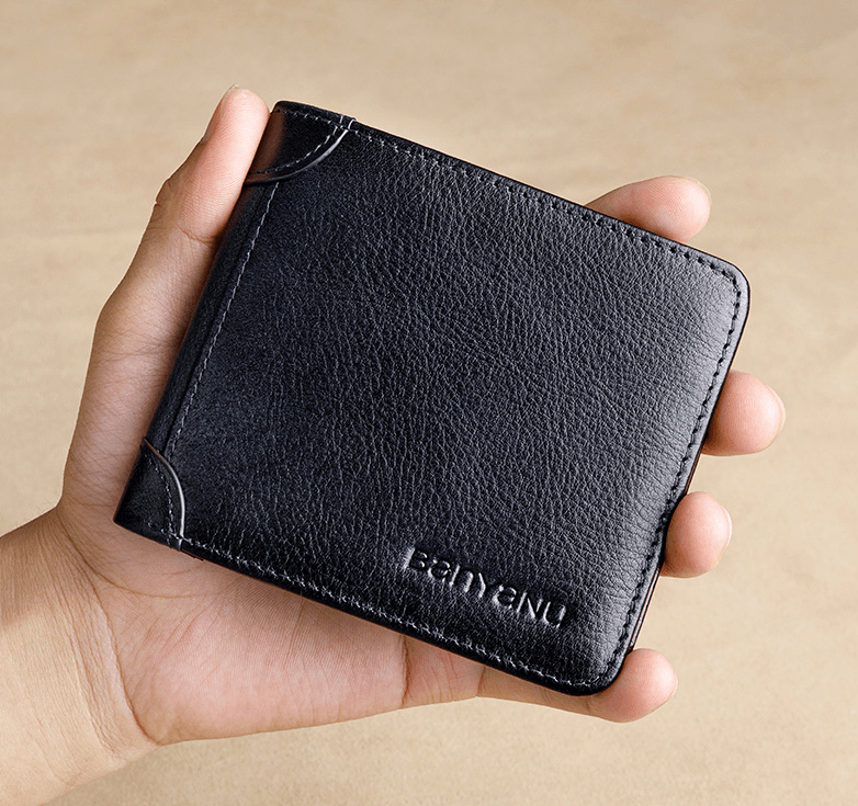 Men's Short Leather Large-capacity Horizontal Wallet - BUNNY BAZAR