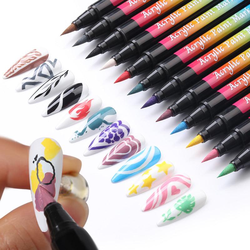 Twelve Color Nail Paint Doodle Pen Color Box - BUNNY BAZAR