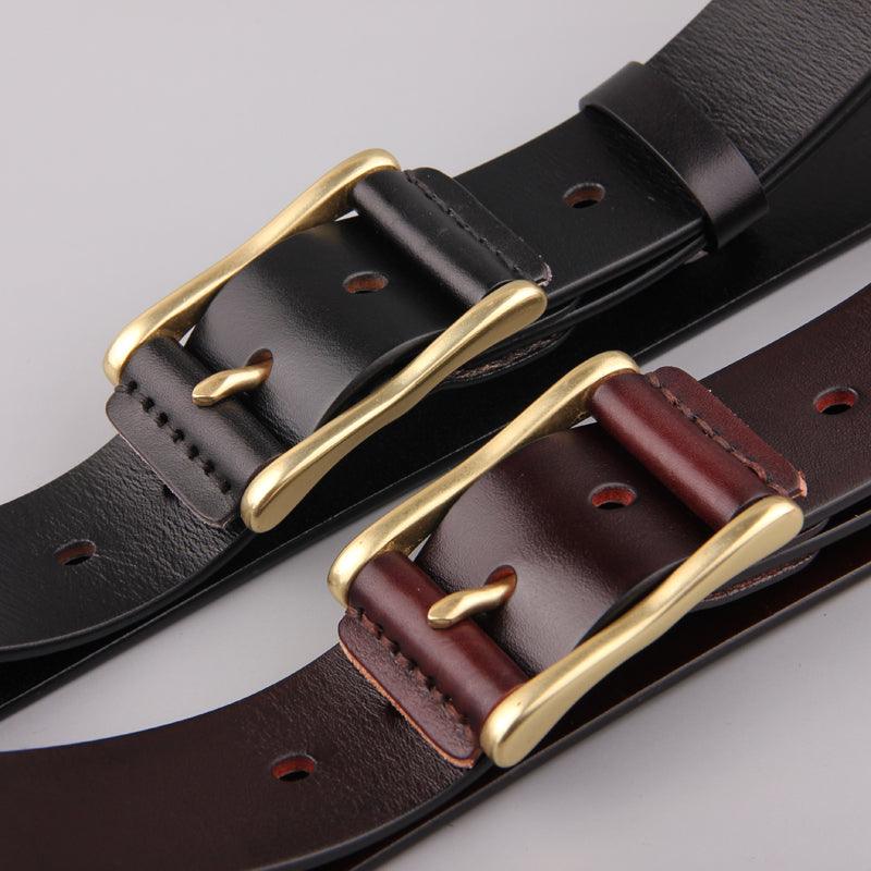 Brass Buckle Men's Belt Casual Denim - BUNNY BAZAR