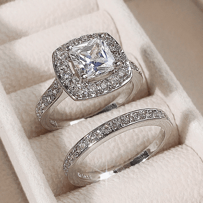 Fashion Wedding Ring Set For Women Dazzling Square - BUNNY BAZAR