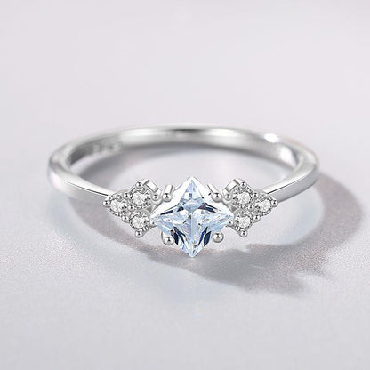 S925 Silver Ring Female Japanese And Korean Simple Light Luxury Zircon - BUNNY BAZAR