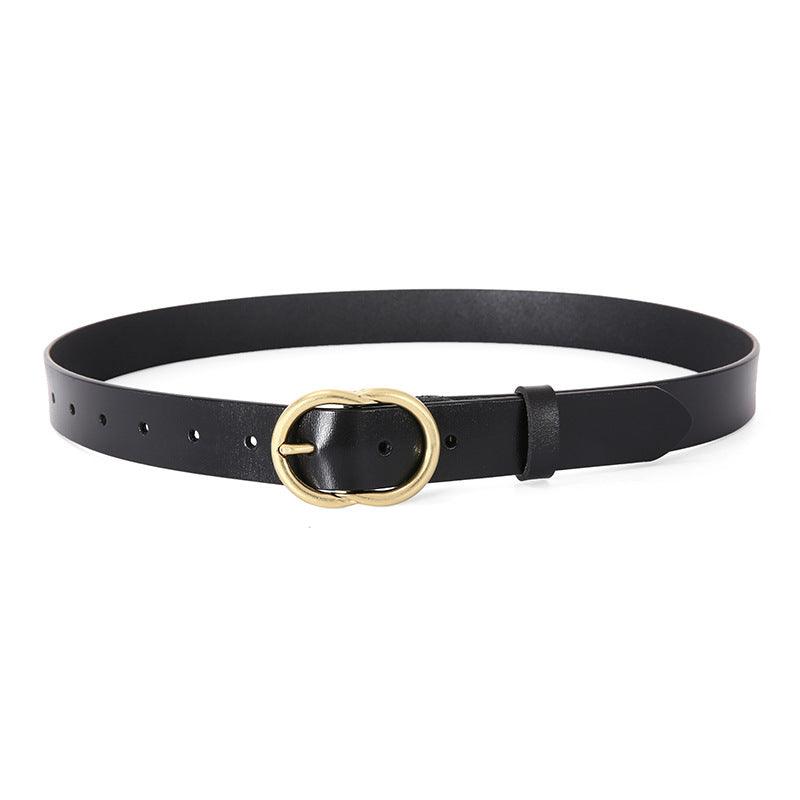 Women's Leather Belt Wide And Simple - BUNNY BAZAR