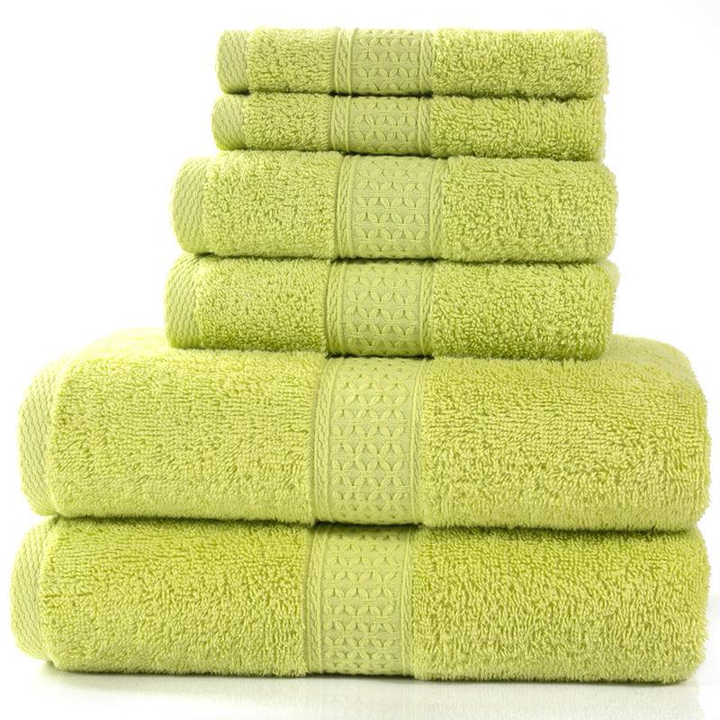 Home Simple Cotton Absorbent Towel Bath Towel 6-Piece Set - BUNNY BAZAR